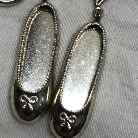 Vintage 1950's Sterling Reed & Barton Ballet Shoes Brooch Pin and Earrings Set - Picture 6 of 12